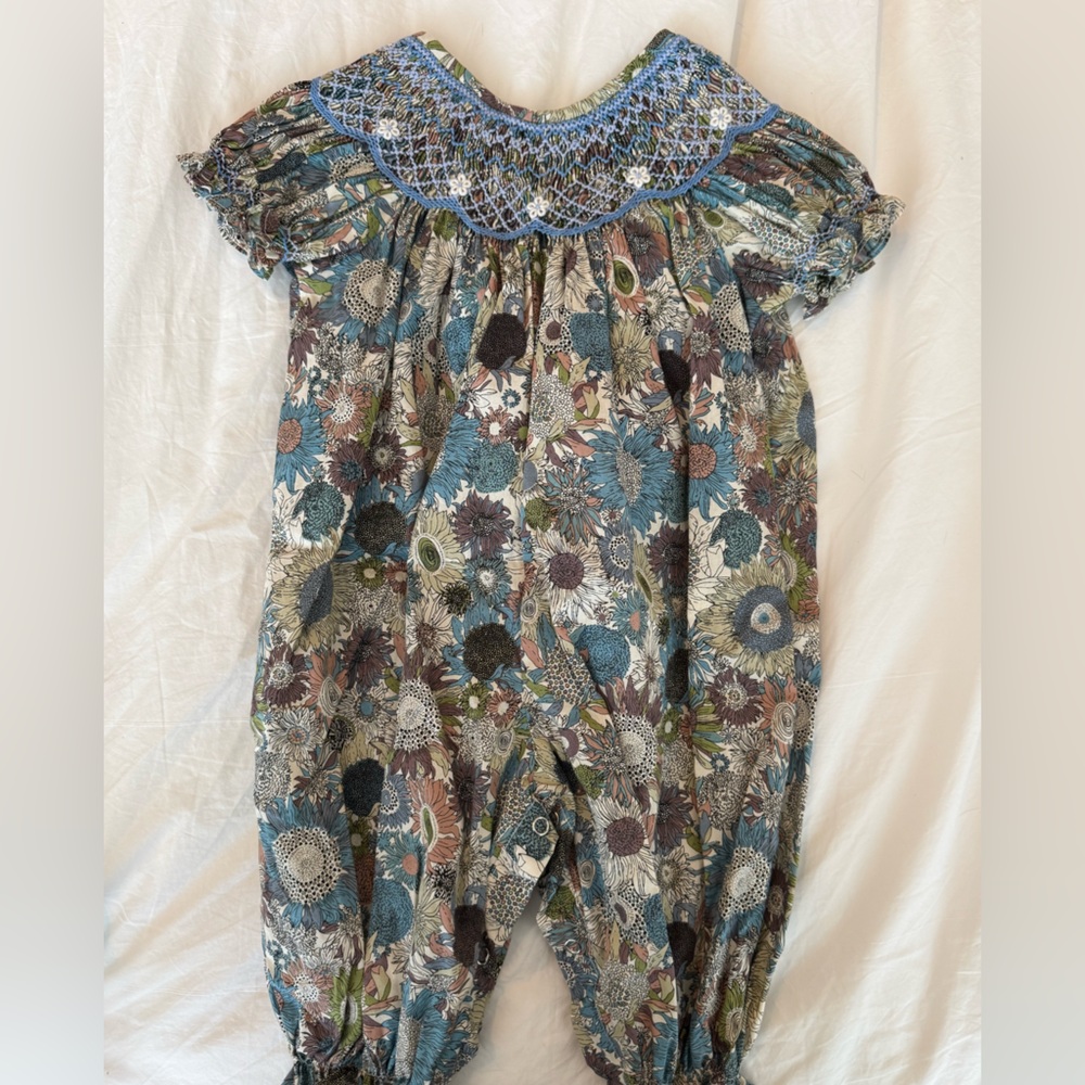 Smocked Girls Jumper Romper Sweet Dreams 6 month
